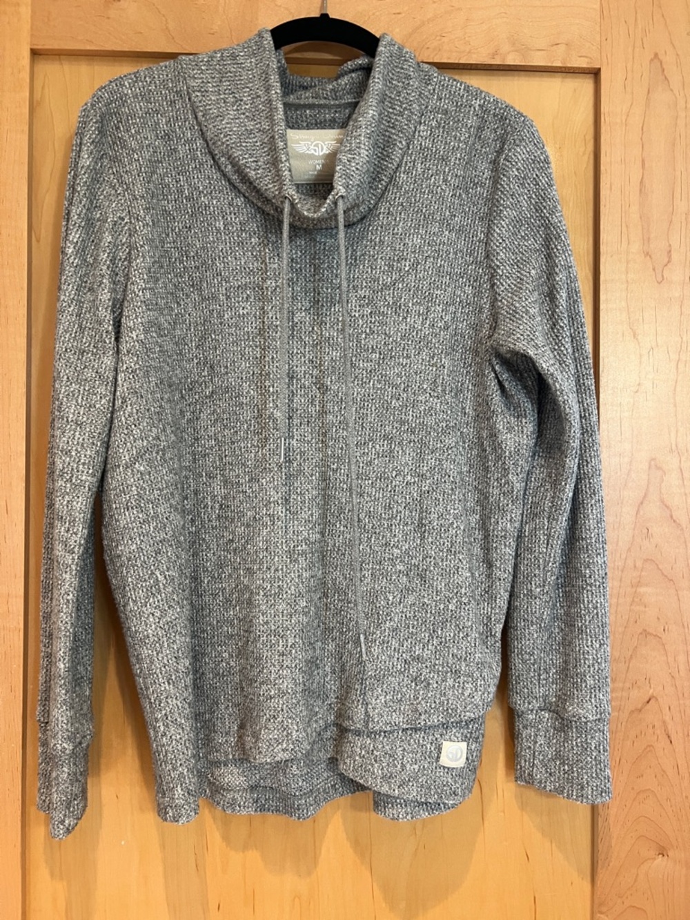 Laguna Beach Golf Women's Gray Knit Cowl-Neck Sweater with Drawstring